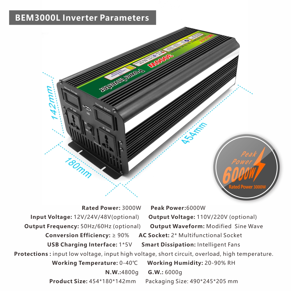 BELTTT 3000W modified sine wave inverter